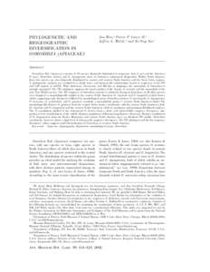 PHYLOGENETIC AND BIOGEOGRAPHIC DIVERSIFICATION IN OSMORHIZA (APIACEAE) 1  Jun Wen, 2 Porter P. Lowry II, 3