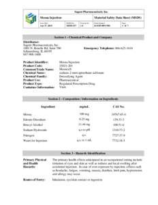 Sagent Pharmaceuticals, Inc.  Mesna Injection Material Safety Data Sheet (MSDS)