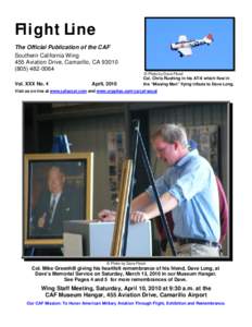 Flight Line The Official Publication of the CAF Southern California Wing 455 Aviation Drive, Camarillo, CA[removed]0064 © Photo by Dave Flood