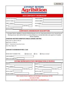 Print Form[removed]CORPORATE MEMBERSHIP CORPORATION NAME:  HOME NUMBER: