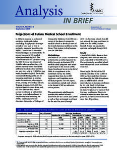 Projections of Future Medical School Enrollment - Sept[removed]Analysis in Brief