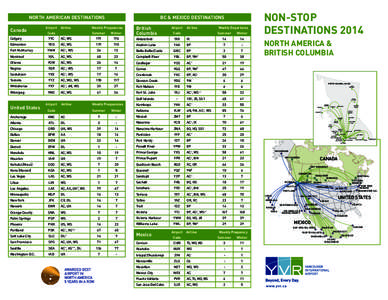 2013_US and Canada Destinations