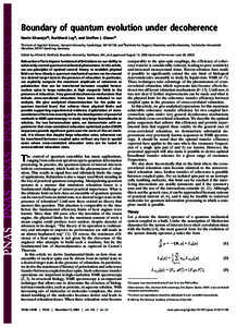 Boundary of quantum evolution under decoherence Navin Khaneja‡§, Burkhard Luy¶, and Steffen J. Glaser¶ ‡Division of Applied Sciences, Harvard University, Cambridge, MA 02138; and ¶Institute for Organic Chemistry 