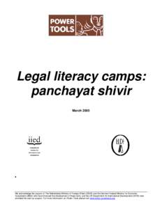 Legal literacy camps: panchayat shivir March[removed]We acknowledge the support of The Netherlands Ministry of Foreign Affairs (DGIS) and the German Federal Ministry for Economic