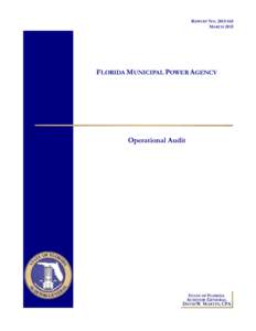 REPORT NOMARCH 2015 FLORIDA MUNICIPAL POWER AGENCY  Operational Audit