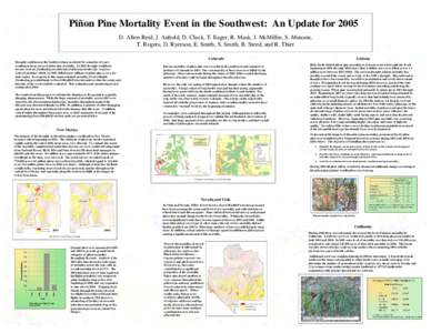Piñon Pine Mortality Event in the Southwest:  An Update for 2005