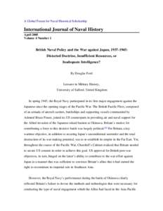 A Global Forum for Naval Historical Scholarship  International Journal of Naval History April 2005 Volume 4 Number 1