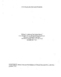 Swimming Speeds of the Central Stoneroller  William G. Layher and April Osmer Ralstonl U. S. Geological Survey, Biological Resources Division University of Arkansas at Pine Bluff 1200 North University Drive, P. 0. Box 49