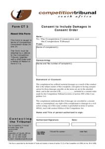 CC 12 CT 3 Form Consent to Include Damages in Consent Order