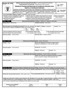 Modelo SC 2764 Rev[removed]Estado Libre Asociado de Puerto Rico - Commonwealth of Puerto Rico Departamento de Hacienda - Department of the Treasury