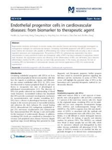 Angiology / Blood cells / Cell biology / Biotechnology / Endothelial progenitor cell / Endothelium / Progenitor cell / Genous / Vasculogenesis / Biology / Anatomy / Stem cells