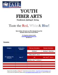 YOUTH FIBER ARTS Needlework, Quilting & Sewing Taste the Red,