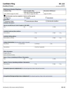 Candidate Filing  SEL 115 rev[removed]ORS[removed], ORS[removed]