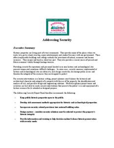 Cultural studies / Architecture / Crime prevention / Architectural history / Conservation-restoration / Bruce Judd / National Historic Preservation Act / Designated landmark / National Park Service / Historic preservation / National Register of Historic Places / Security