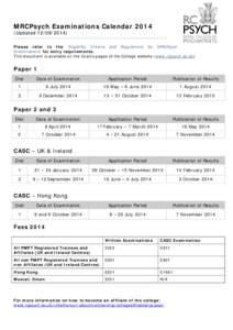 Microsoft Word - MRCPsych Examinations 2014 Calendar[removed]