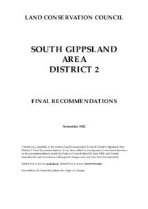 LAND CONSERVATION COUNCIL  SOUTH GIPPSLAND AREA DISTRICT 2