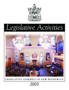Legislative Activities[removed]New Brunswick