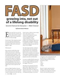 FASD growing into, not out of a lifelong disability Second Chances for Everyone — Meet Chancer By Donnie Kanter Winokur