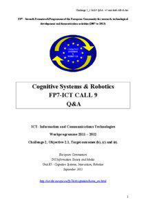 Challenge 2_1 Call 9 Q&A - v5 unit draft-AB-ch.doc  FP7 - Seventh Framework Programme of the European Community for research, technological