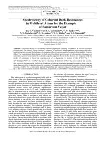 Journal of Experimental and Theoretical Physics, Vol. 96, No. 4, 2003, pp. 629–642. Translated from Zhurnal Éksperimental’noœ i Teoreticheskoœ Fiziki, Vol. 123, No. 4, 2003, pp. 710–725. Original Russian Text Co