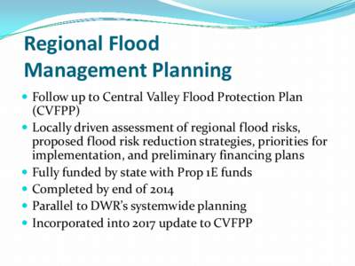 Regional Flood Management Planning