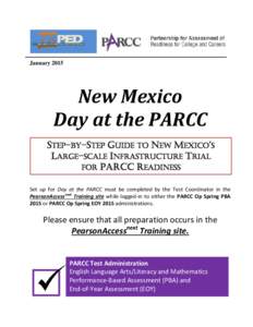 JanuaryNew Mexico Day at the PARCC STEP-BY-STEP GUIDE TO NEW MEXICO’S LARGE-SCALE INFRASTRUCTURE TRIAL