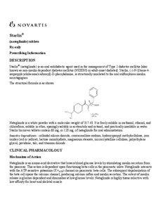 Starlix® (nateglinide) tablets Rx only