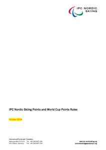 IPC Nordic Skiing World Cup Points Rules