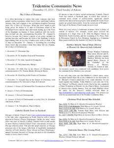 Catholic liturgy / Liturgical calendar / Twelve Days of Christmas / Christmas / Roman Catholic Diocese of Phoenix / Octave / Epiphany / St. Joseph Roman Catholic Church /  Detroit / Mass / Christianity / Christian theology / Tridentine Mass