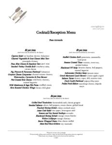  (Cocktail/Reception Menu Pass-Arounds