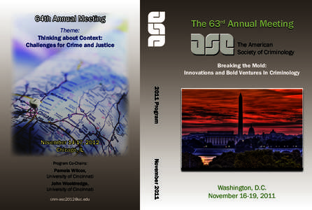 64th Annual Meeting  The 63rd Annual Meeting Theme: Thinking about Context: