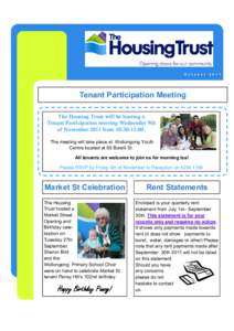 O c t o b e r[removed]Tenant Participation Meeting The Housing Trust will be hosting a