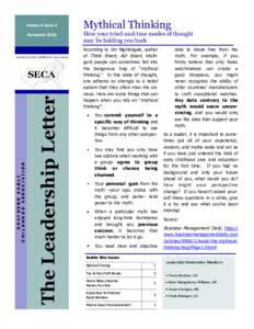 Volume 4 Issue 6  The Leadership Letter SOUTHERN EARLY CHILDHOOD ASSOCIATION