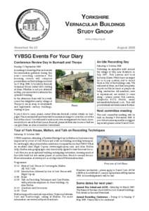 YORKSHIRE VERNACULAR BUILDINGS STUDY GROUP www.yvbsg.org.uk  Newsheet No 53