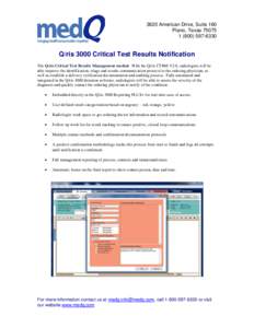 Critical Test Results Management / Medical technology / Ris / Triage / Medicine / Medical imaging / Radiology