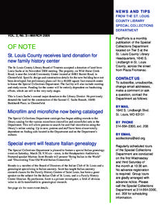 PastPorts, Vol. 2, No. 3, March 2009: News from the Special Collections Department, St. Louis County Library