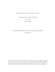 Board of Governors of the Federal Reserve System  International Finance Discussion Papers Number 759 February 2003