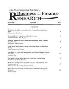 The International Journal of  R Business and Finance ESEARCH