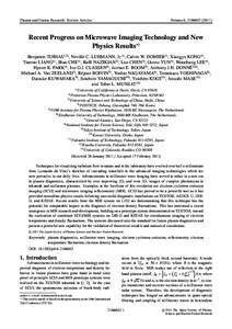 Plasma and Fusion Research: Review Articles  Volume 6, Recent Progress on Microwave Imaging Technology and New Physics Results∗)