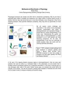 Multiscale and Rare Events in Physiology  Bradly Alicea Cellular Reprogramming Laboratory, Michigan State University Physiological processes are complex and often hard to characterize quantitatively. Not only are there a