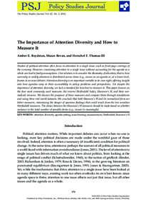 bs_bs_banner  The Policy Studies Journal, Vol. 42, No. 2, 2014 The Importance of Attention Diversity and How to Measure It