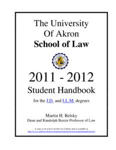 The University Of Akron School of Law[removed]Student Handbook