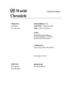 World Chronicle UNITED NATIONS  PRODUCER: