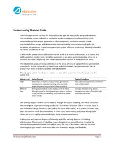 Understanding Shielded Cable Industrial applications such as the factory floor are typically electrically noisy environments. Electrical noise, either radiated or conducted as electromagnetic interference (EMI), can seri