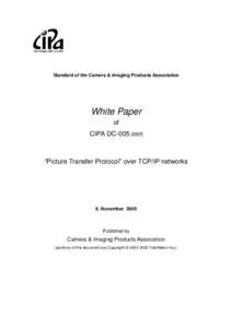 Standard of the Camera & Imaging Products Association  White Paper of CIPA DC