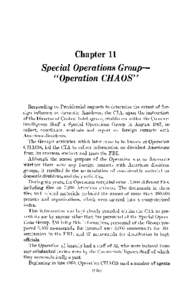 Commission on CIA Activities within the United States: Chapter 11 - Special Operations Group--"Operation CHAOS"