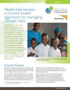 Case study  Weather index insurance: a market-based approach to managing