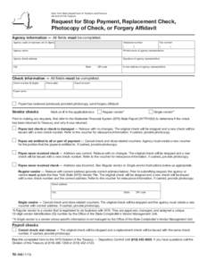 Form TD-346:1/13:Application by Payee or Agency Representative for Issuance of Replacement Check:td346