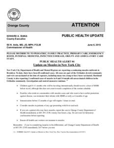 ATTENTION  Orange County PUBLIC HEALTH UPDATE