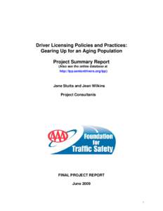 Driver Licensing Policies and Practices: